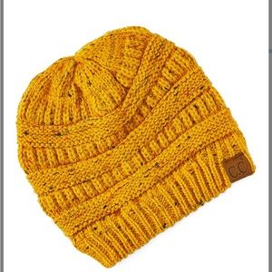 CC mustard beanie